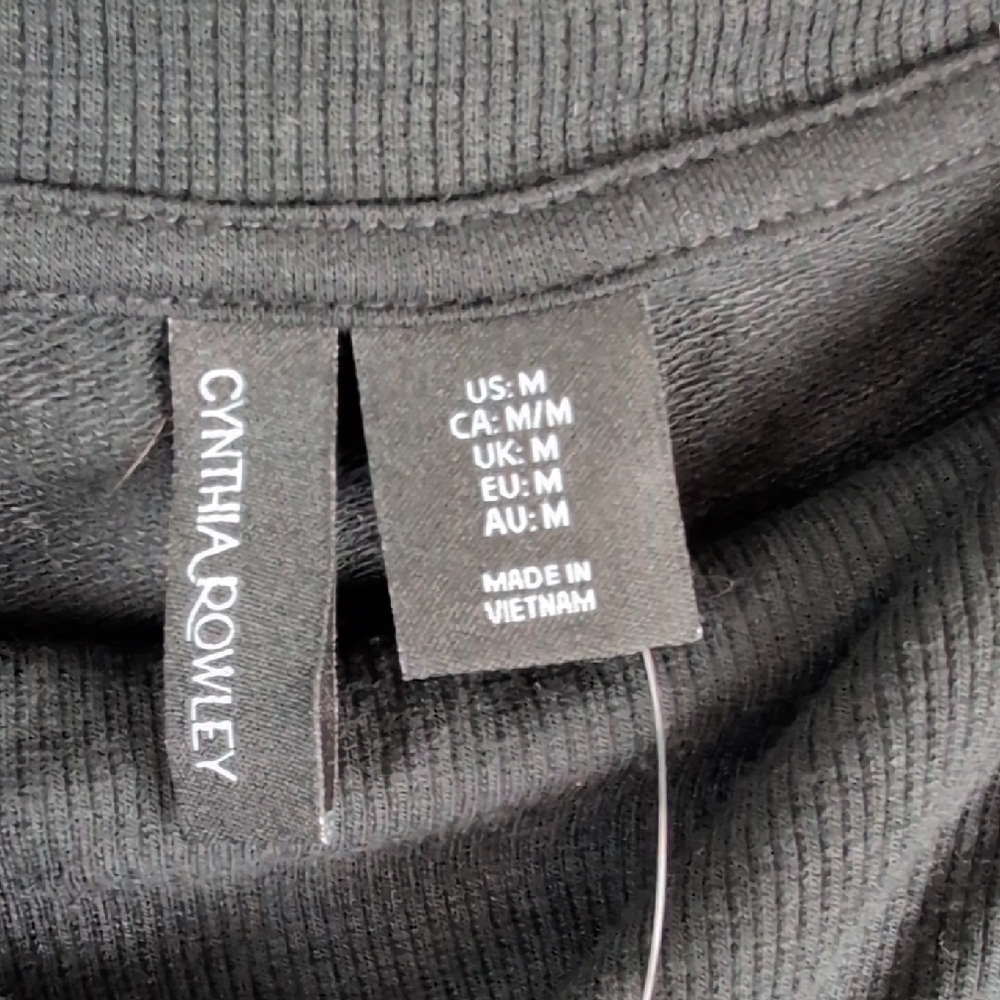 Cynthia Rowley Black Drape Neck Blouse Mediumβ New Soft Cozy - Picture 7 of 8